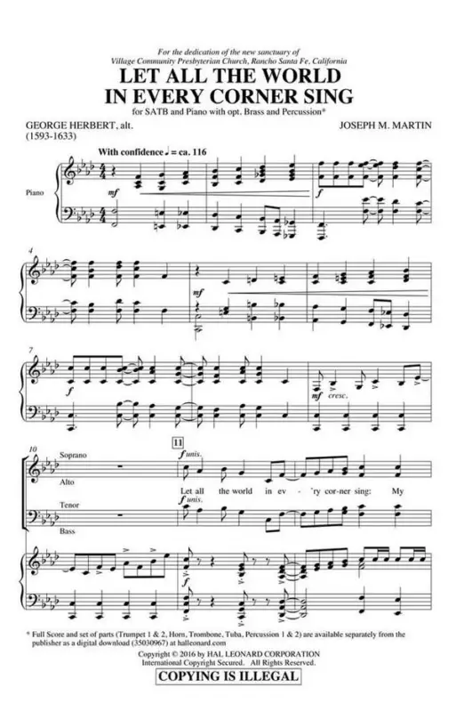 Aktuell George Herbert_Joseph M. Martin, Let All the World in Every Corner Sin