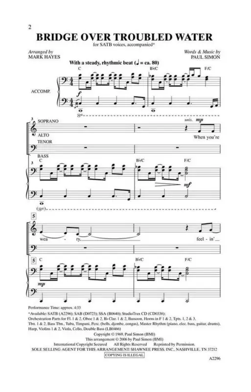 Zertifiziert Paul Simon, Bridge over Troubled Water