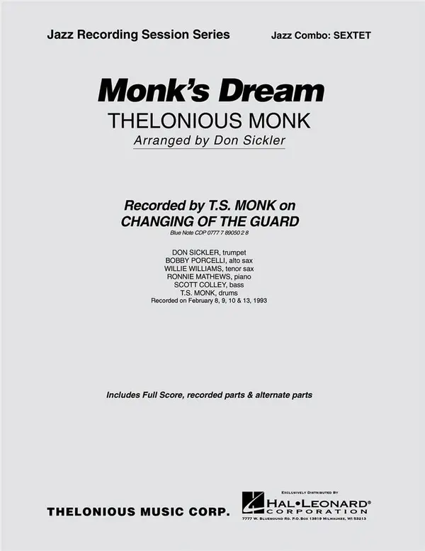 Solange Der Vorrat Reicht Thelonious Monk, Monk's Dream