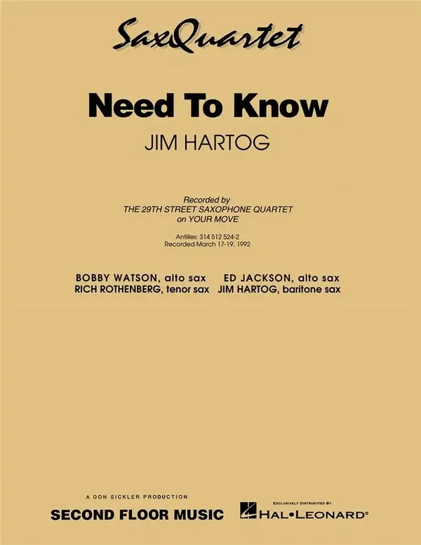 Jim Hartog, Need to Know Heißes Angebot