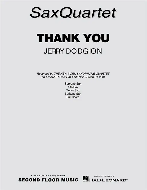 Jerry Dodgion, Thank You - Sax Quartet Angebot