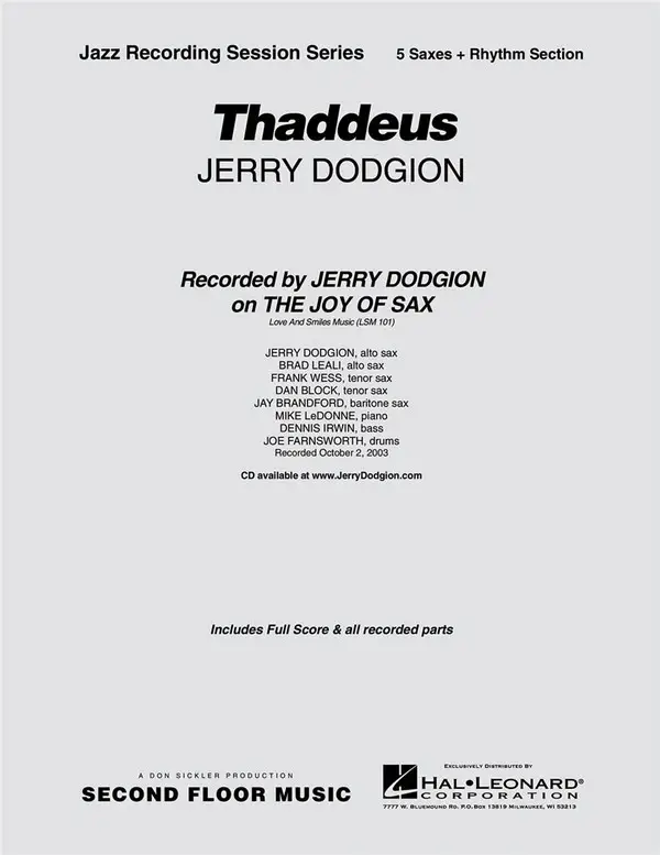 Kostenloser Rückversand Jerry Dodgion, Thaddeus
