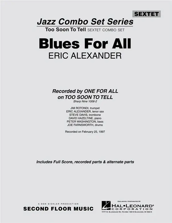 Eric Alexander, Blues For All Jetzt Bestellen