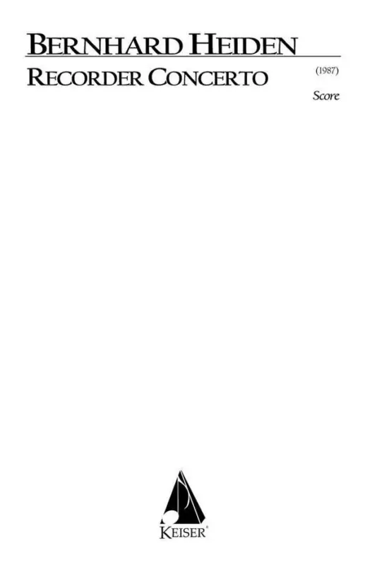 Bernhard Heiden, Recorder Concerto Online Kaufen