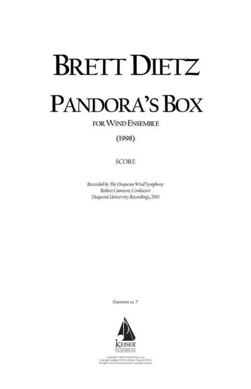 Brett William Dietz, Pandora's Box Finale Aktion