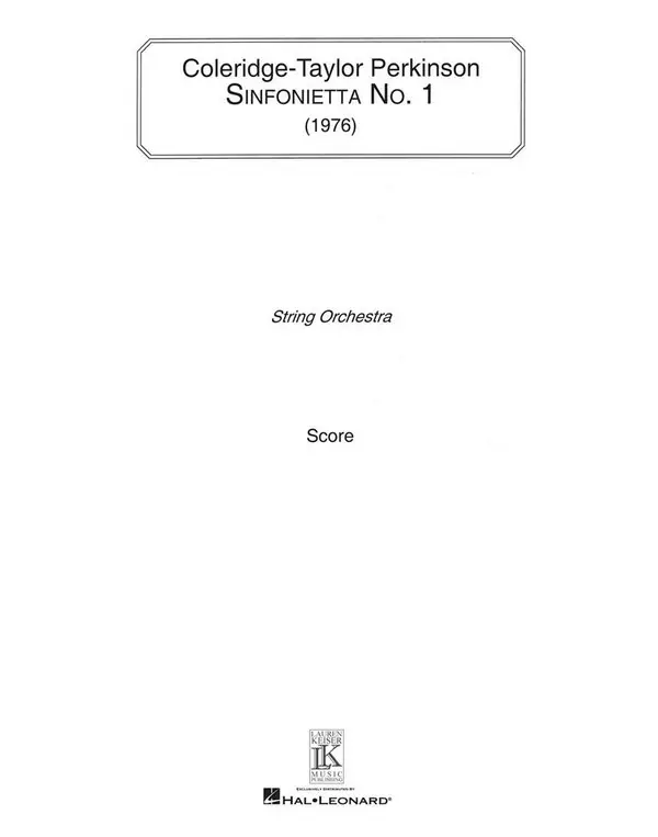 Coleridge-Taylor Perkinson, Sinfonietta No. 1 Garantierte Lieferung