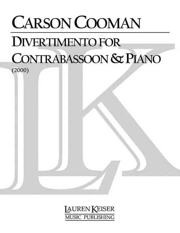 Super-Preis Carson Cooman, Divertimento for Contrabassoon and Piano