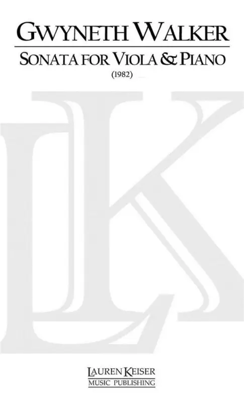 Direkt Vom Hersteller Gwyneth Walker, Sonata for Viola and Piano