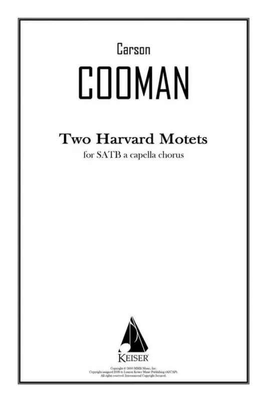 Carson Cooman, Two Harvard Motets Rabatt
