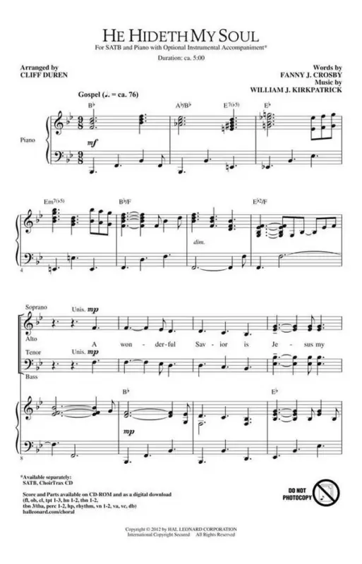 Billig Fanny J. Crosby, He Hideth My Soul