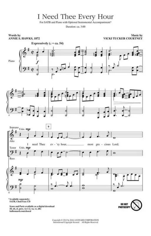 Wochenendangebot Vicki Tucker Courtney, I Need Thee Every Hour