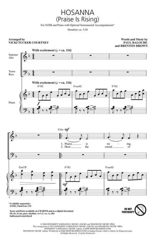 Brenton Brown_Paul Baloche, Hosanna Praise Is Rising Kostenloser Versand