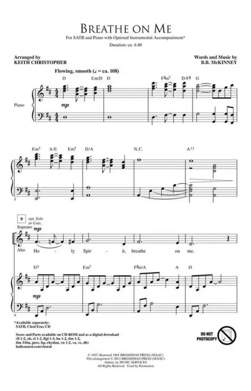 B.B. McKinney, Breathe on Me Versand Am Gleichen Tag