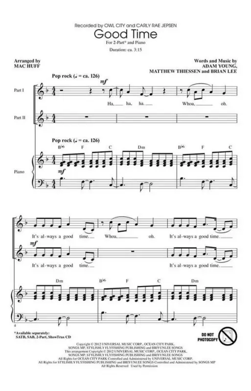 Adam Young_Brian Lee_Matthew Thiessen, Good Time Sonderaktion