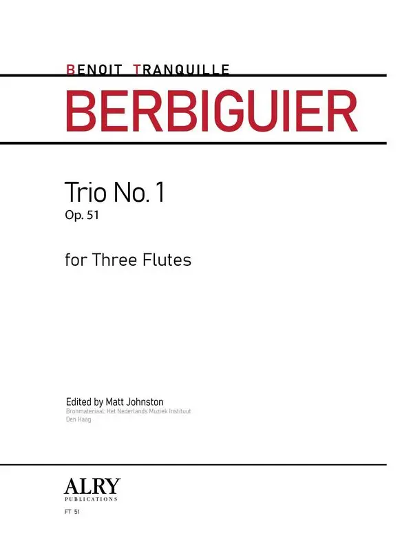 Abverkauf Benoit Tranquille Berbiguier, Trio No. 1, Op. 51