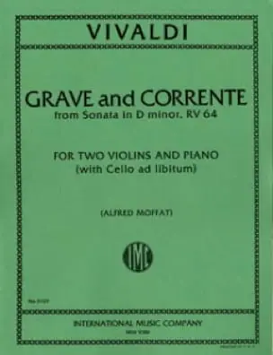 Antonio Vivaldi, Sonata Re M. F Xiii N. 24 (Vc Ad Lib.) (Moffat) Garantierte Lieferung