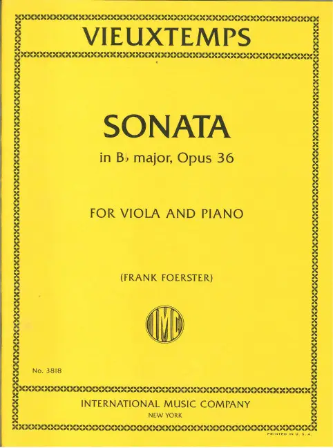 Henri Vieuxtemps, Sonata In Bb Major Opus 36 Markenprodukt