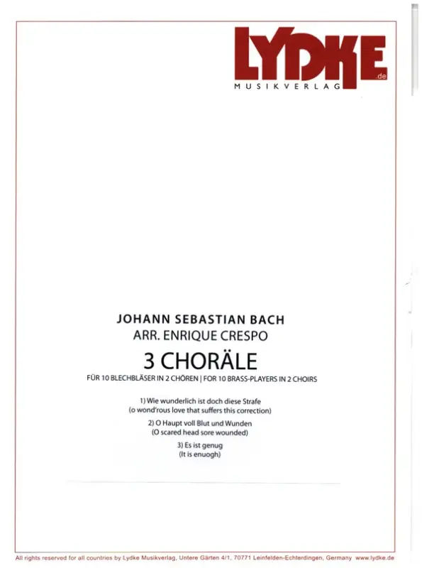 3 Choräle Kostenloser Rückversand
