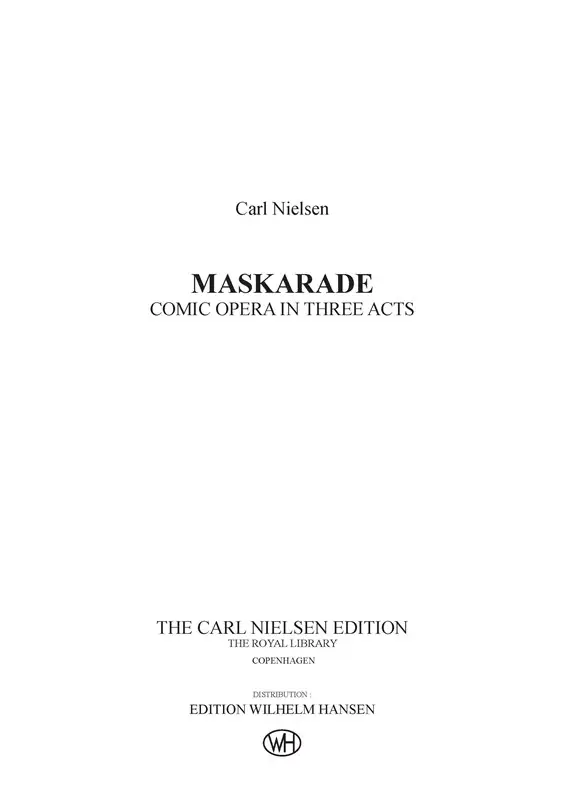 Carl Nielsen_Vilhelm Andersen, Maskarade / Masquerade Saisonangebot