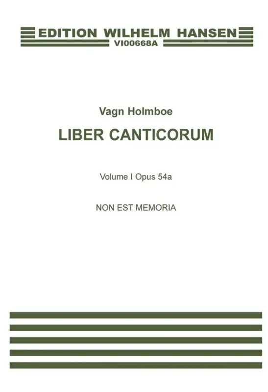 Sofort Bestellen Vagn Holmboe, Non Est Memoria Op.54a