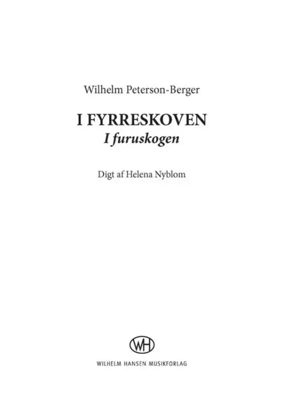 Wilhelm Peterson-Berger, I Fyrreskoven Bestseller