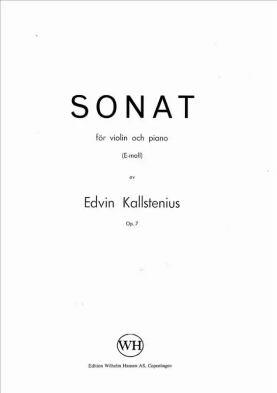 Top-Angebot Edvin Kallstenius, Sonat For Violin And Piano