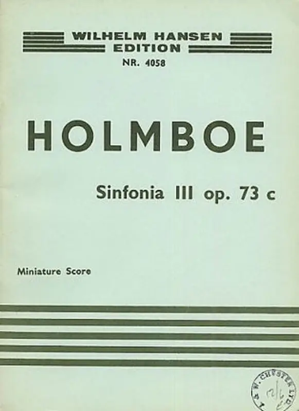Vagn Holmboe, Sinfonia No. 3 For Strings Letzte Chance