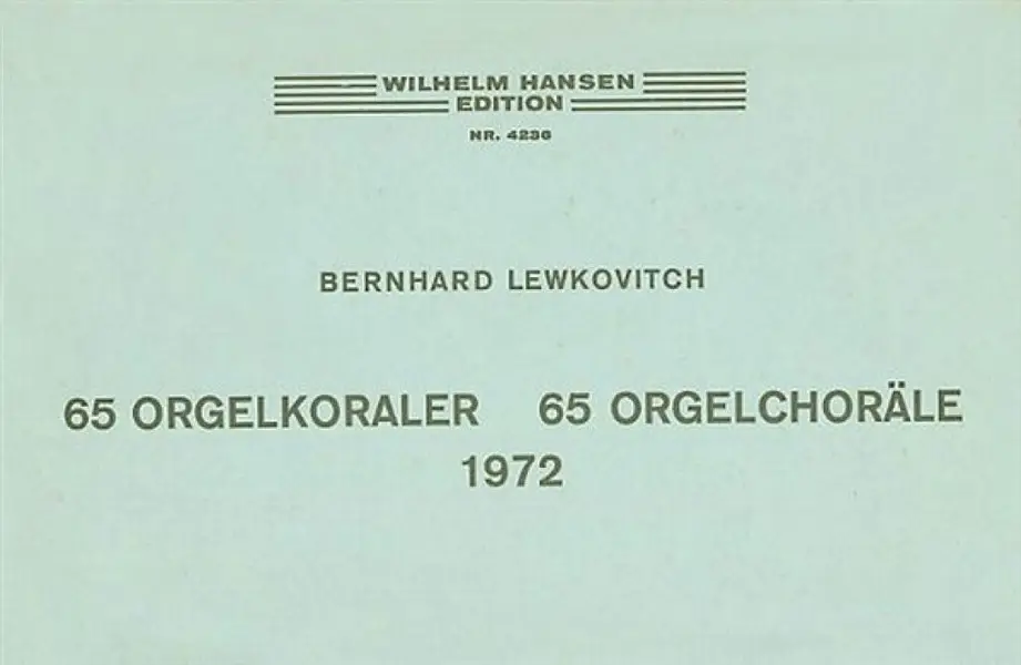 Direkt Vom Hersteller Bernhard Lewkovitch, 65 Organ Chorales