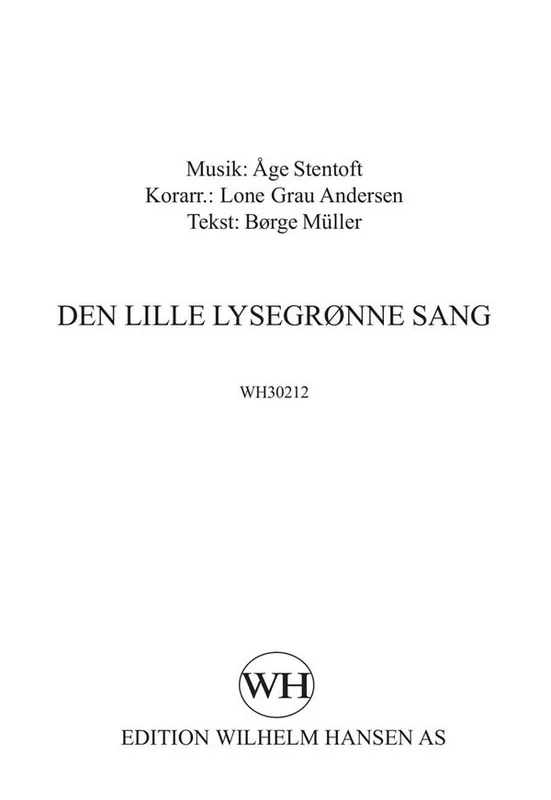 Angebot Lone Grau Andersen_Age Stentoft, Den Lille Lysegronne Sang