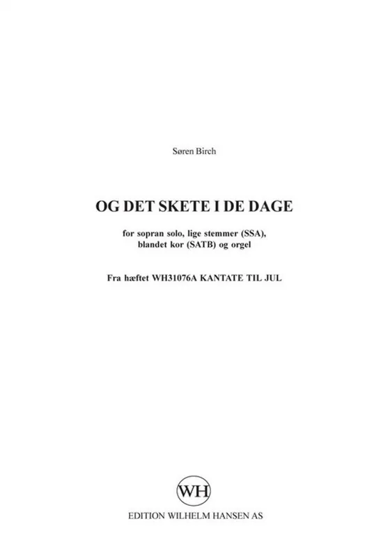 Soren Birch, Og Det Skete I De Dage Must-Have