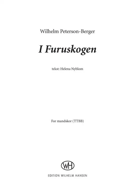 Schneller Versand Wilhelm Peterson-Berger_Helena Nyblom, I Furuskogen