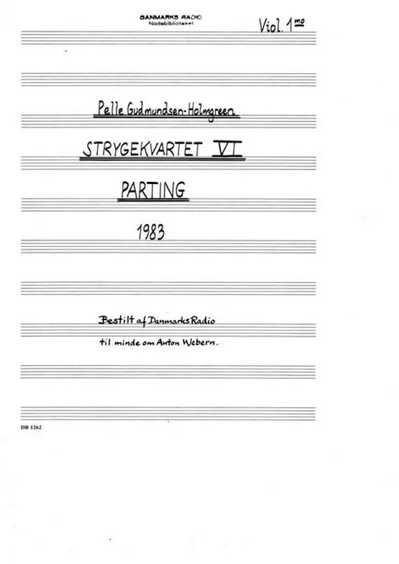 Sofort Bestellen Pelle Gudmundsen-Holmgreen, Strygekvartet VI /String Quartet No. 6 'Pa