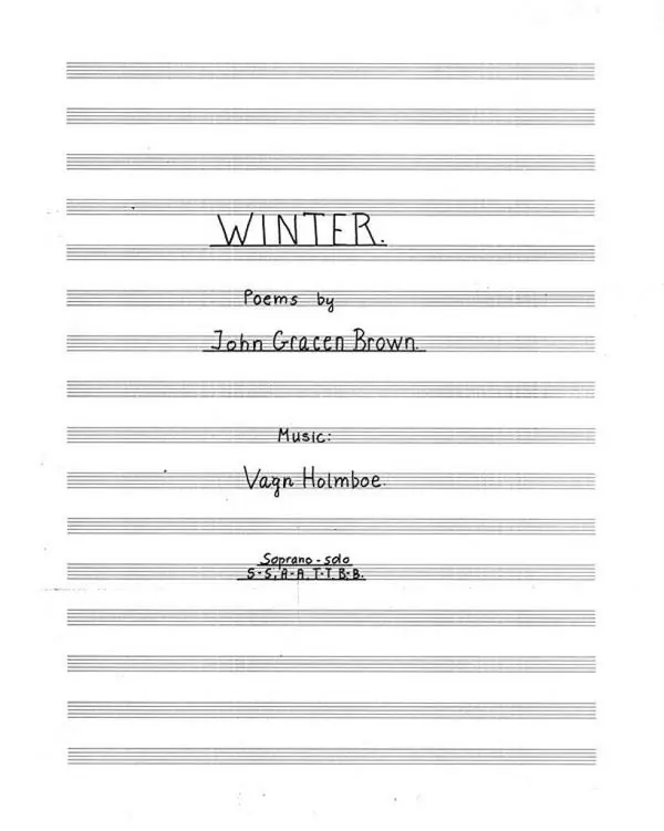 Abverkauf Vagn Holmboe, Winter Op.181 For Soprano Solo And Choir