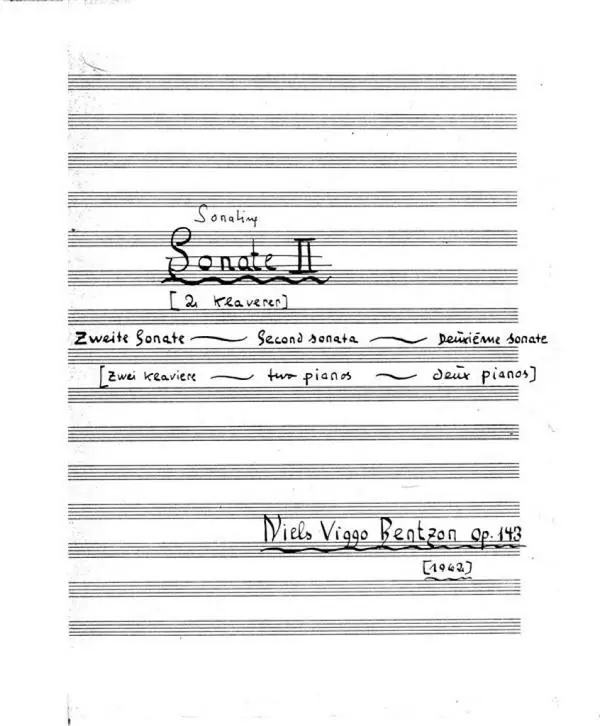 Top-Angebot Niels Viggo Bentzon, Sonatine Op.143 For 2 Klaverer