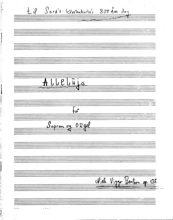 Beliebt Niels Viggo Bentzon, Alleluja for Sopran Og Orgel Op. 135