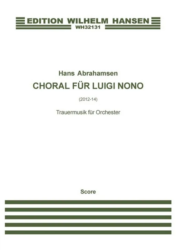 Choral Fur Luigi Nono - Trauermusik Neuheit