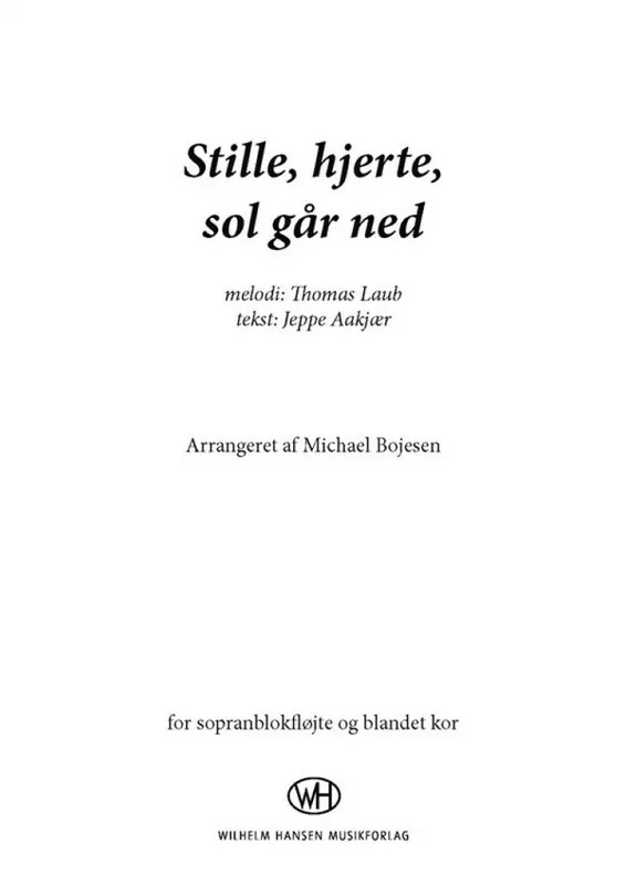 Thomas Laub_Jeppe Aakjær, Stille, Hjerte, Sol Går Ned Sale