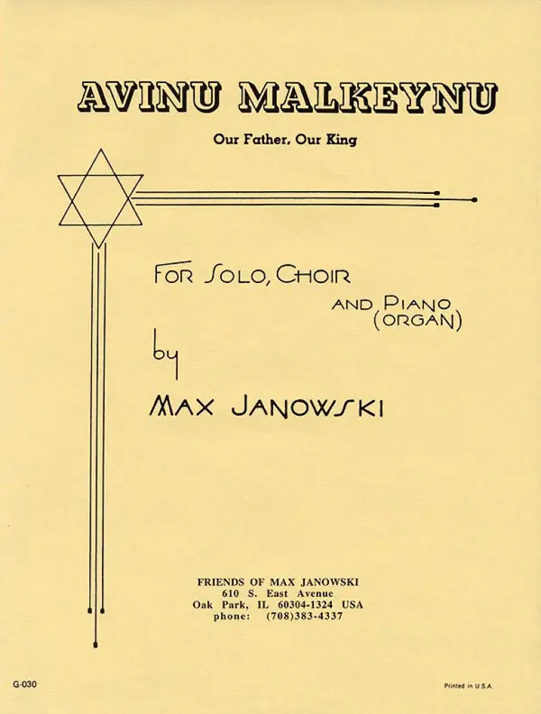 Preiswert Max Janowski, Avinu Malkeynu