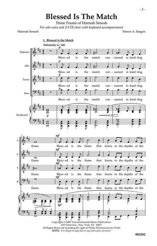 Neu Im Sortiment Simon Sargon, Three Choral Works from A Voice Called