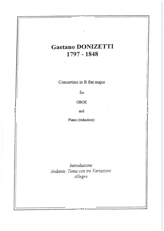 Nur Für Kurze Zeit Concertino B-flat Major