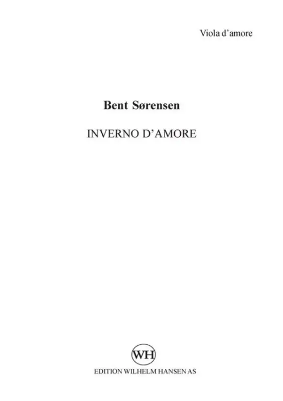 Aktuell Bent Sörensen, Inverno d'Amore