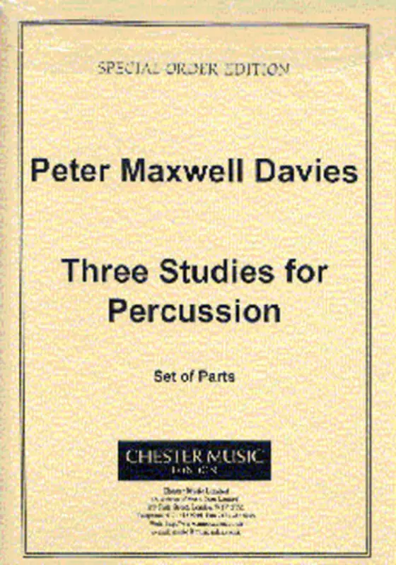 Peter Maxwell Davies, Three Studies For Percussion Parts Kracherpreis