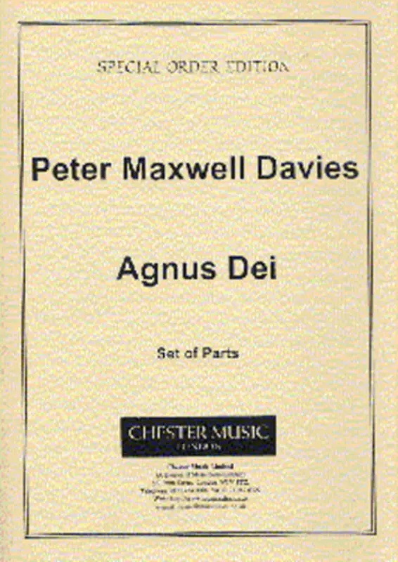 Direkt Vom Hersteller Peter Maxwell Davies, Agnus Dei