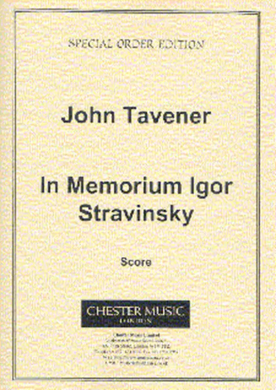 Preiswert John Tavener, In Memorium Igor Stravinsky