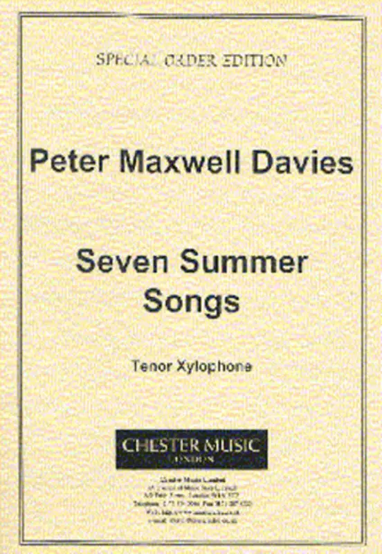 Preisknaller Peter Maxwell Davies, Seven Summer Songs - Tenor Xylophone